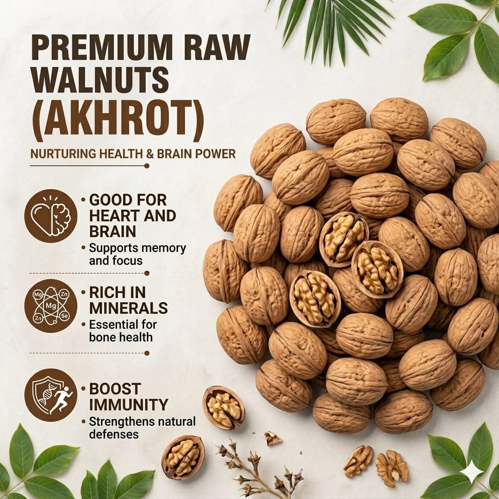 Premium Whole Akhrot Magaj (Walnut)